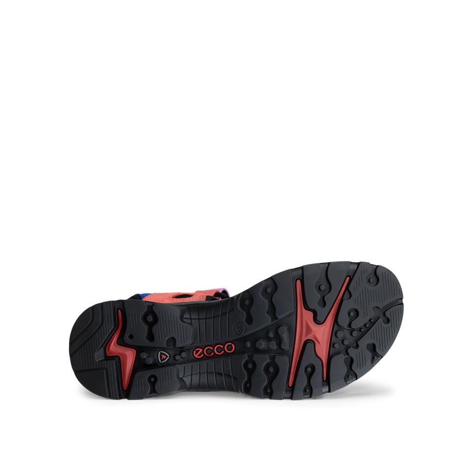 Black and red shoe sole with 'ecco' branding on a white background
