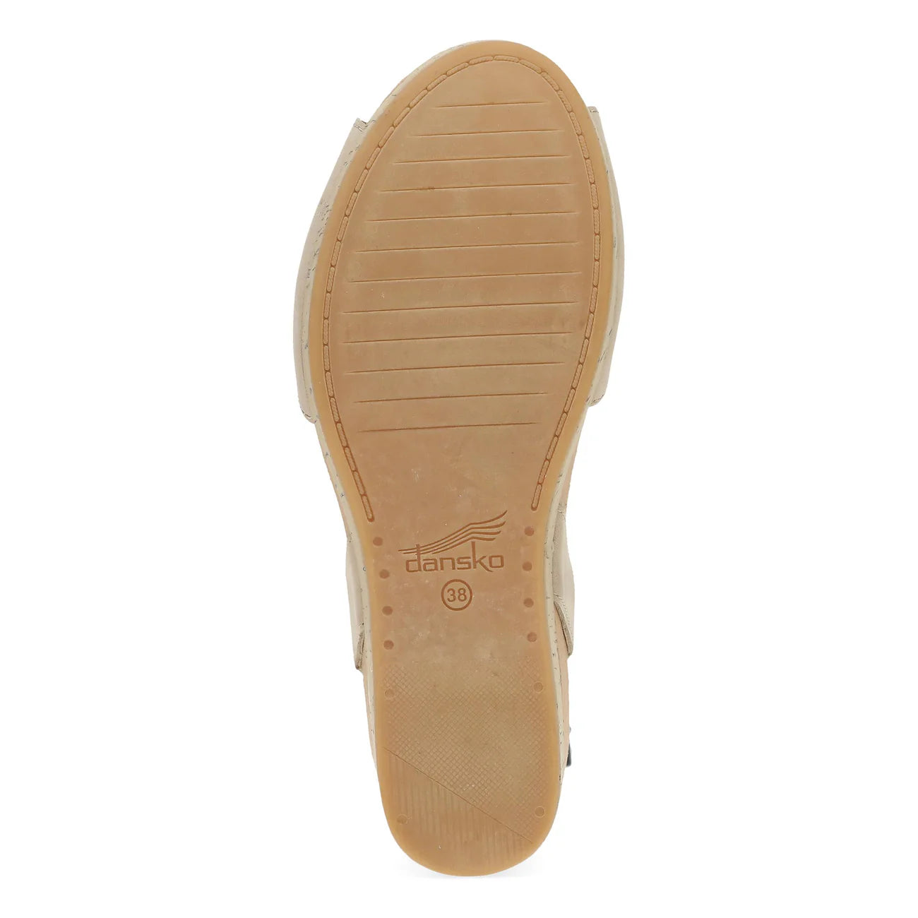 Tan shoe sole with 'Dansko' logo on a white background