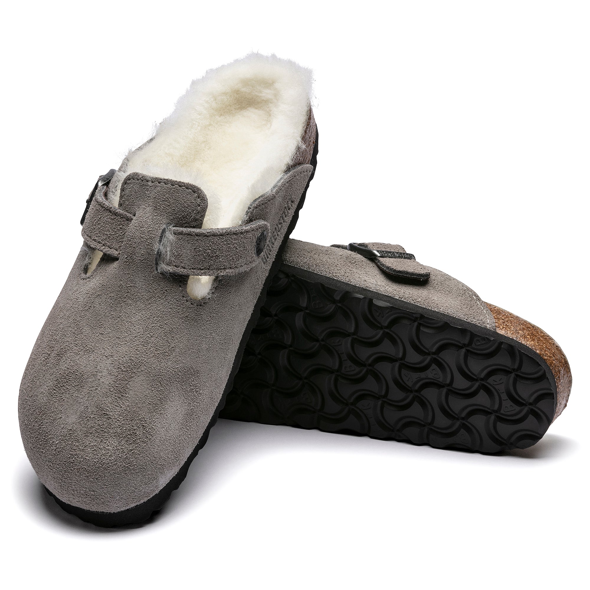 Women's Birkenstock Boston Shearling Suede Leather Clog 1