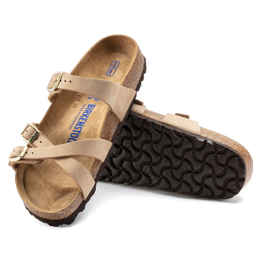 Women's Birkenstock Franca Soft Footbed Nubuck Leather Color: Sandcastle (REGULAR/WIDE WIDTH) 1