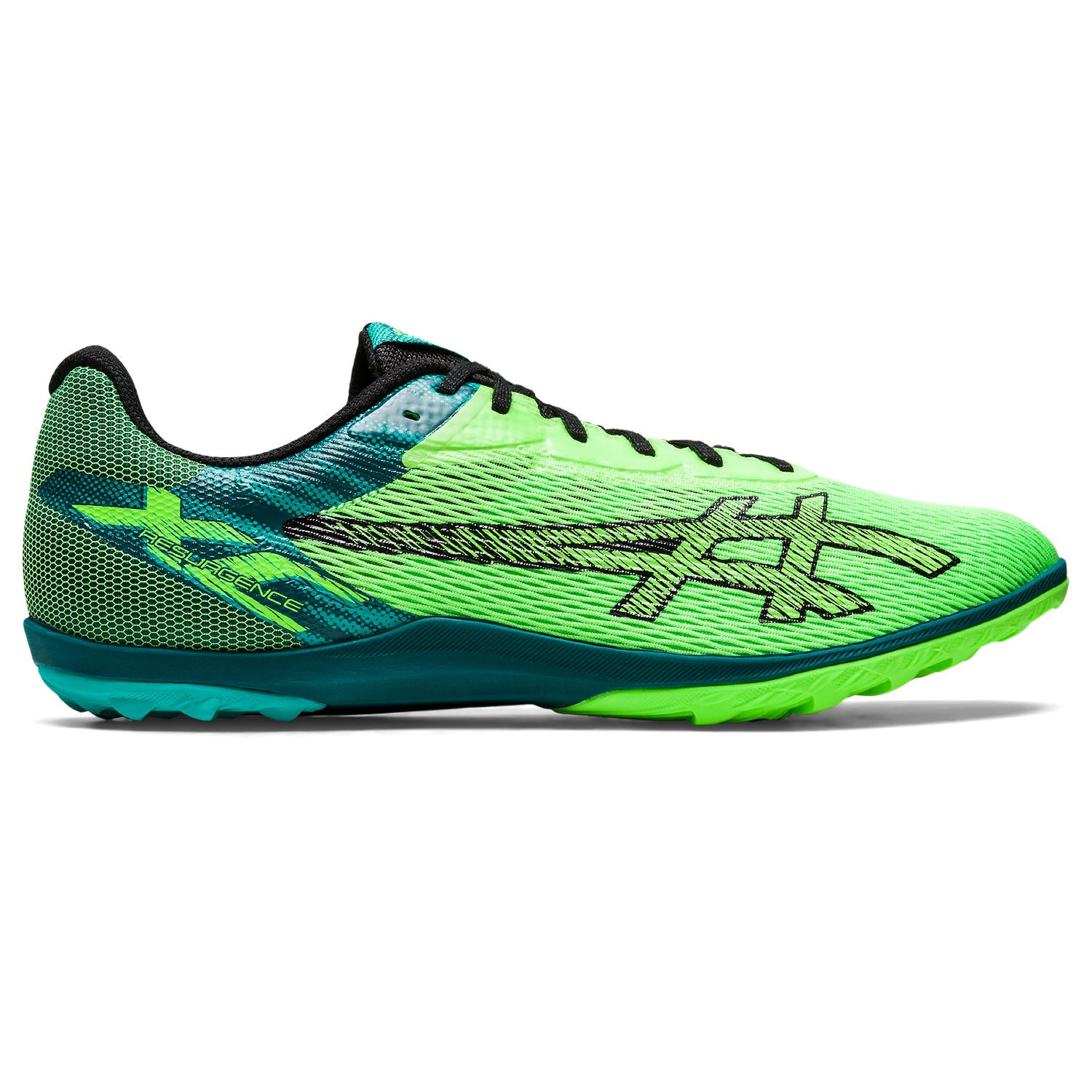 Asics Resurgence XC Unisex Track & Field Shoes Color: Green Gecko/Black