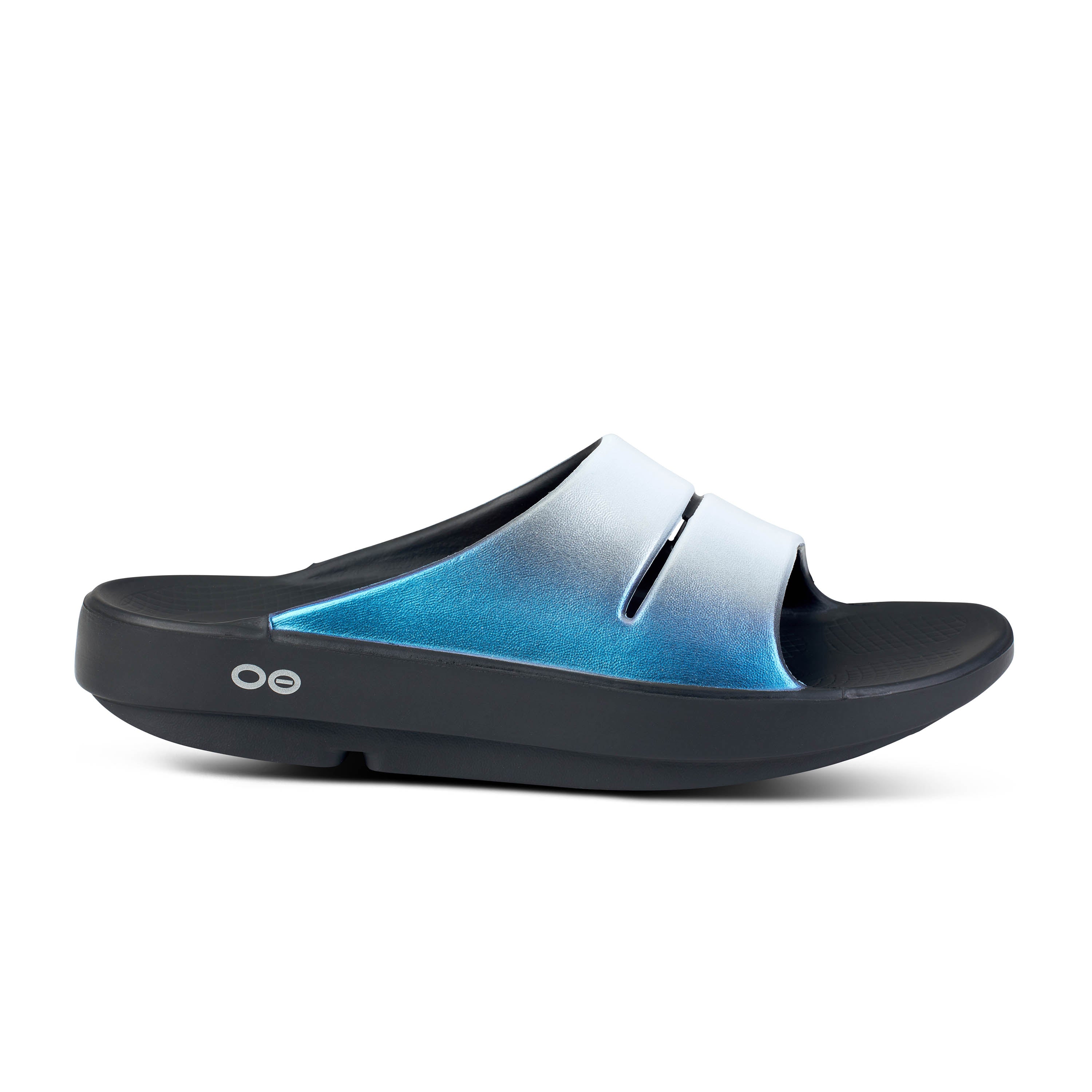 Women's Oofos OOahh Luxe Slide Color: Frost 2
