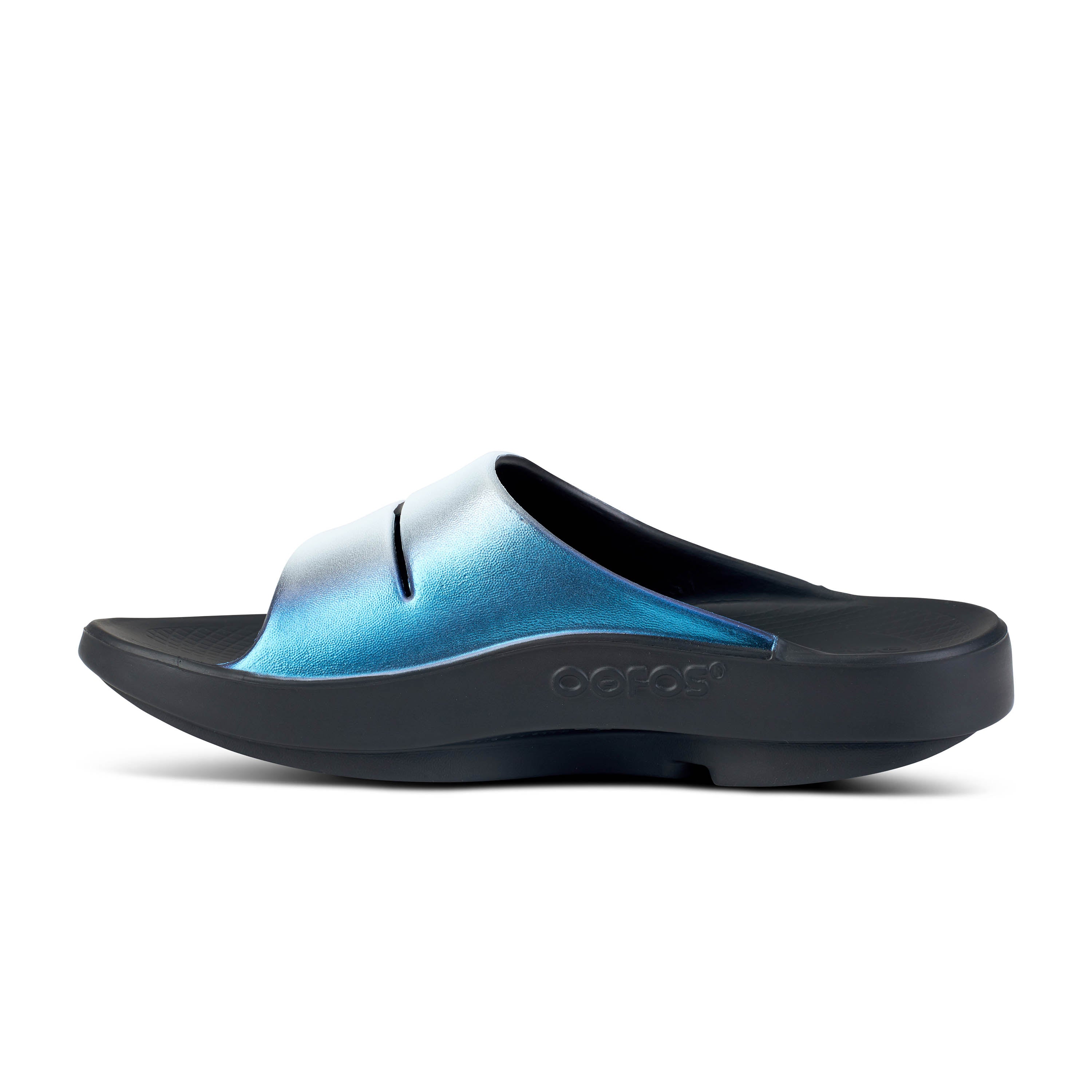 Women's Oofos OOahh Luxe Slide Color: Frost 6