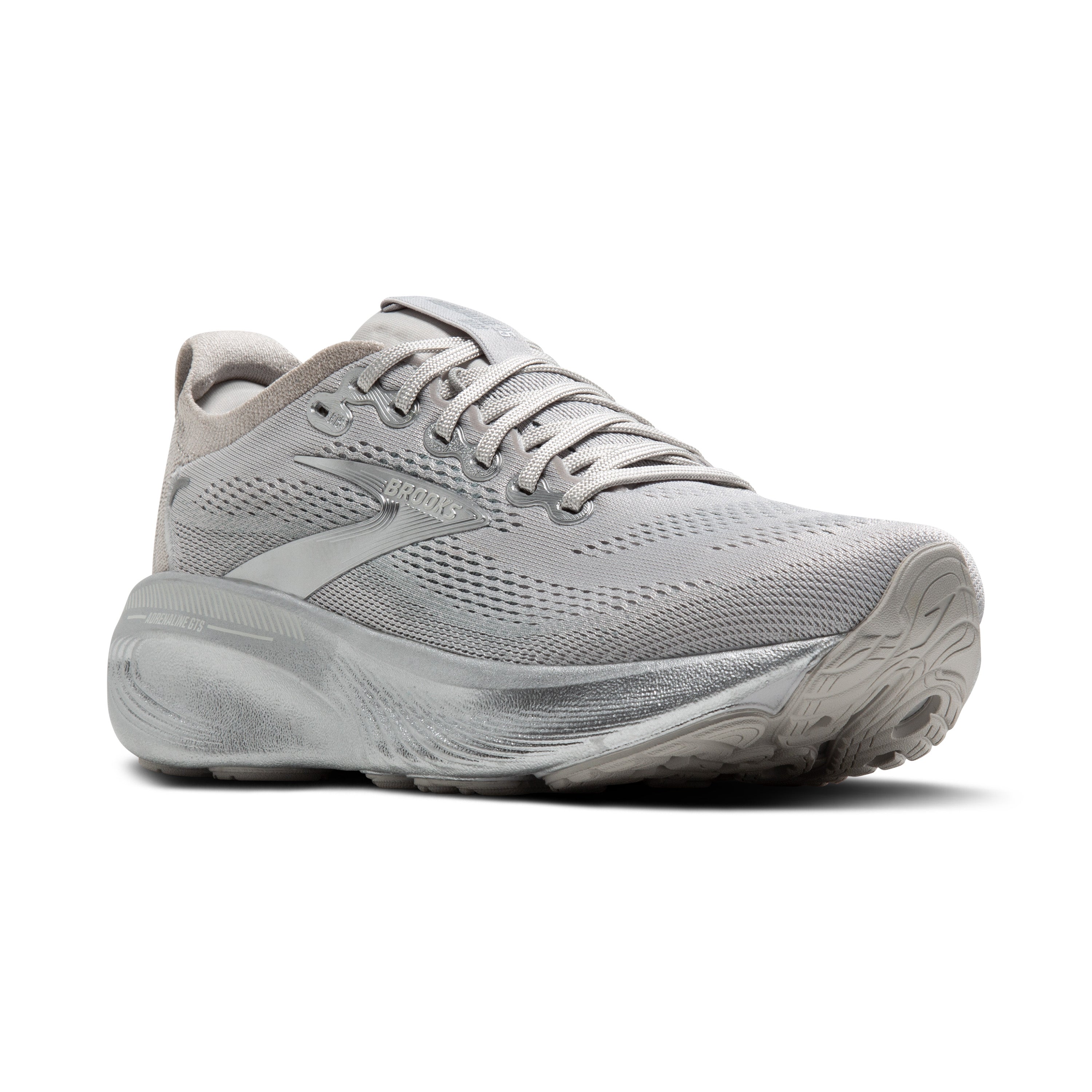 Gray athletic shoe on a white background