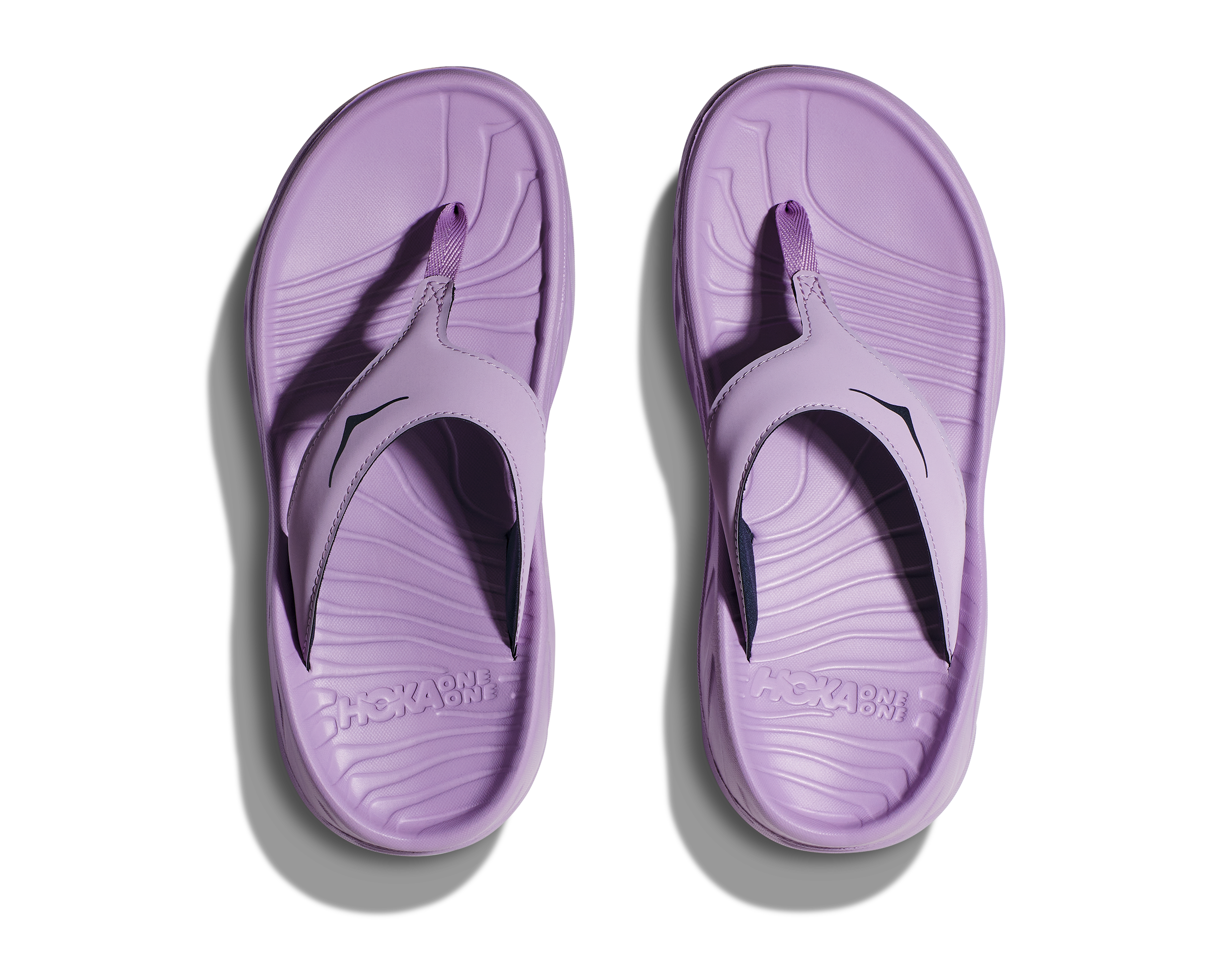 Women's Hoka Ora Recovery Flip Color: Violet Bloom / Outerspace