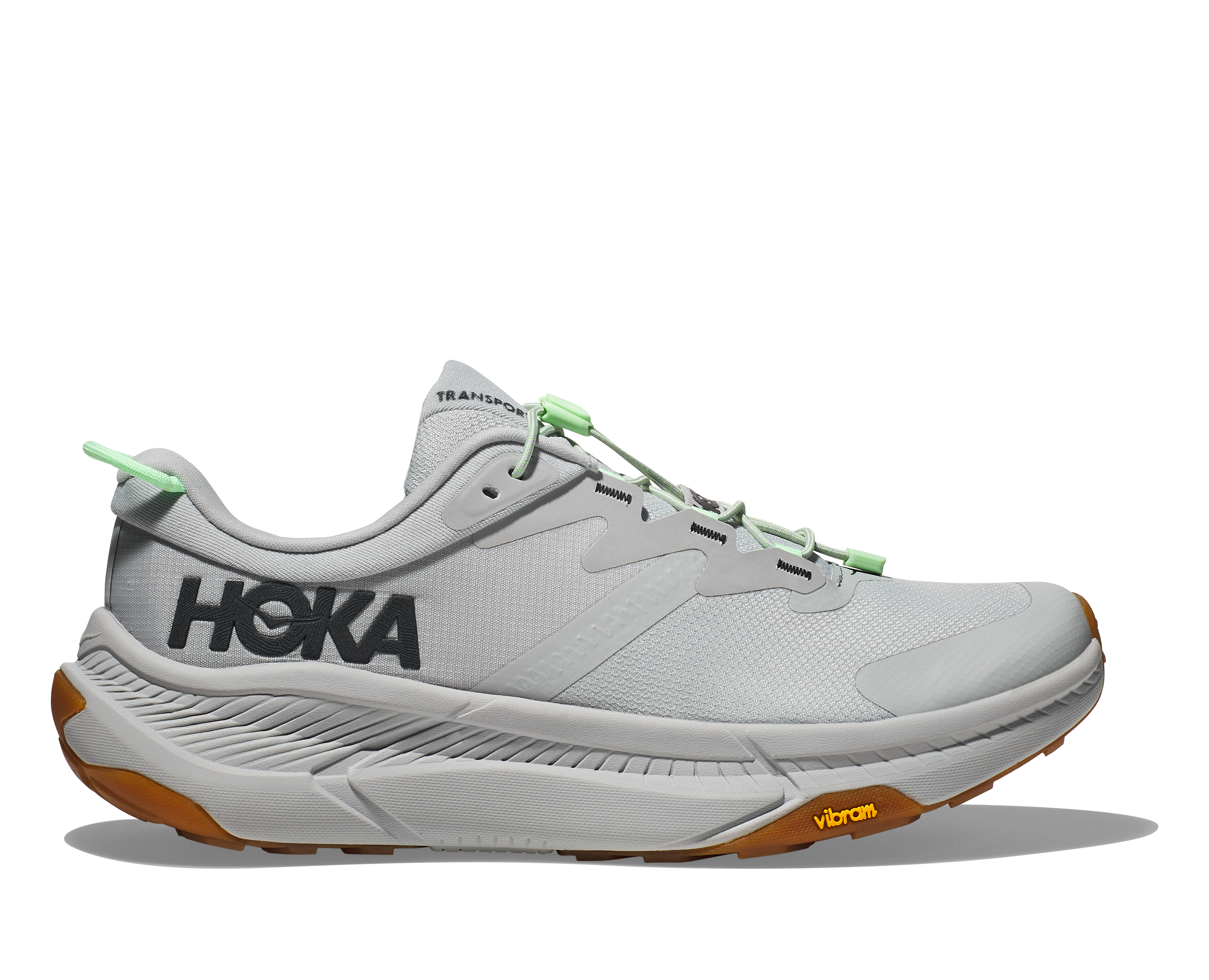 Men's Hoka Transport Color: Harbor Mist / Lime Glow 3