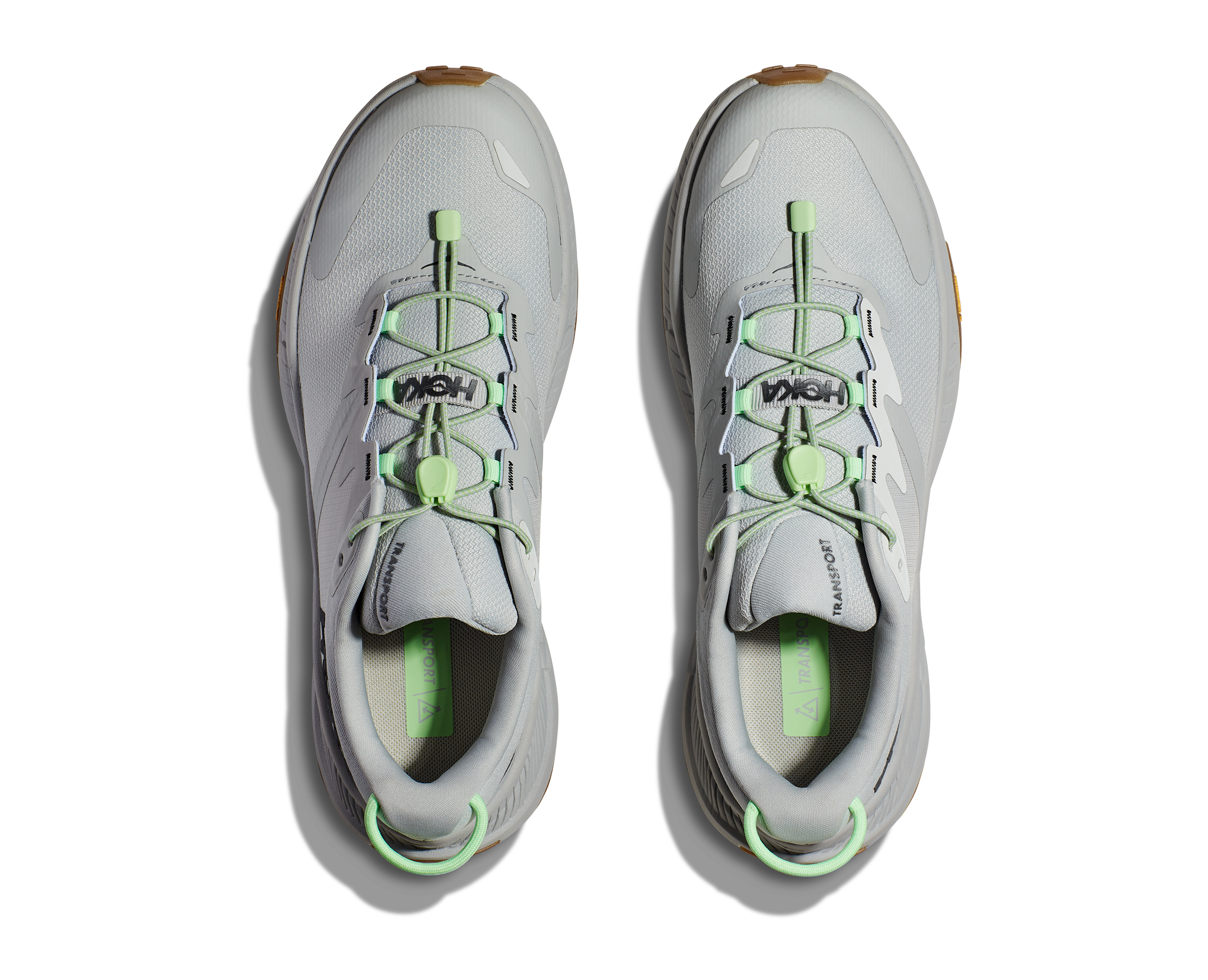 Men's Hoka Transport Color: Harbor Mist / Lime Glow 4