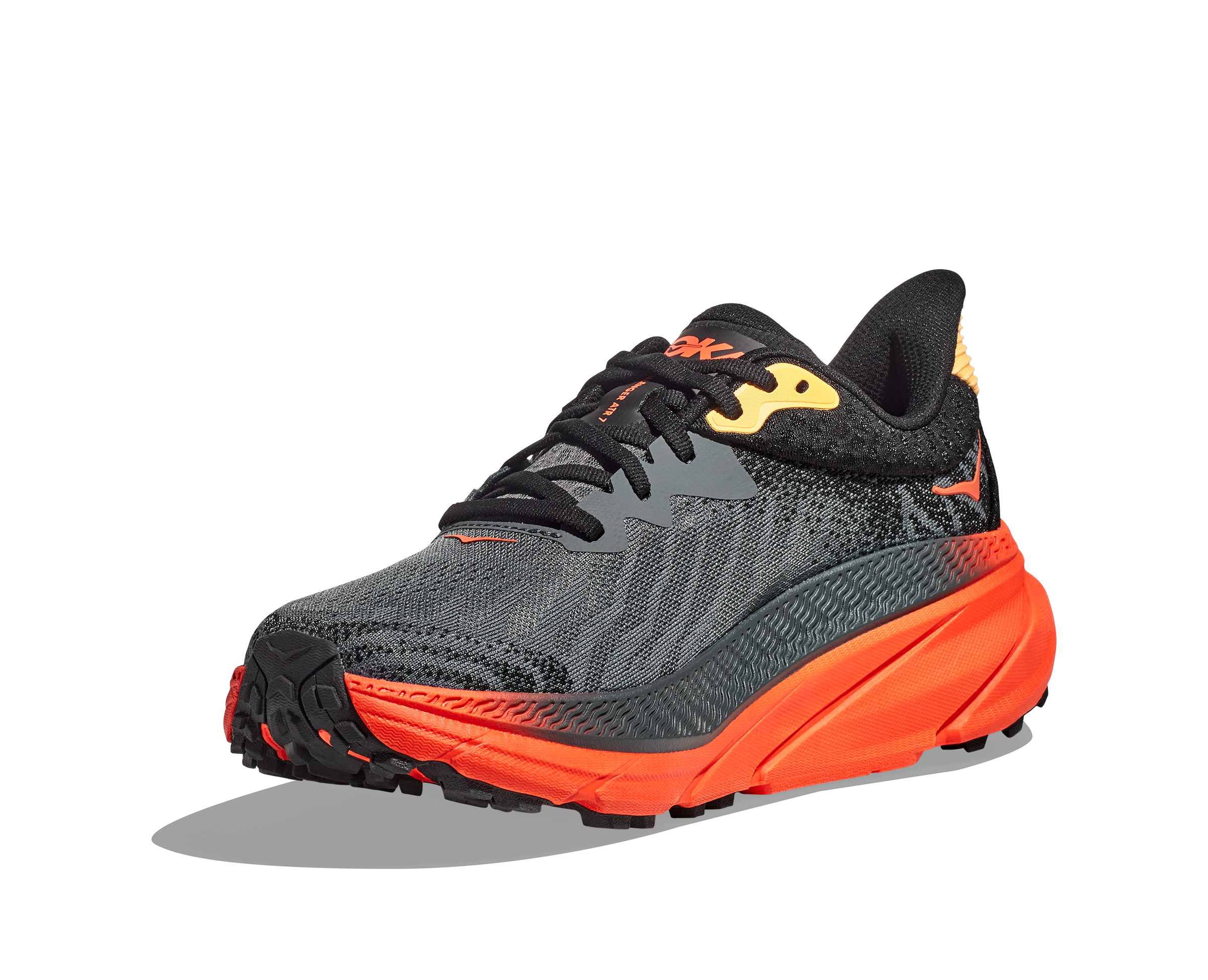 Men's Hoka Challenger 7 Color: Castlerock / Flame