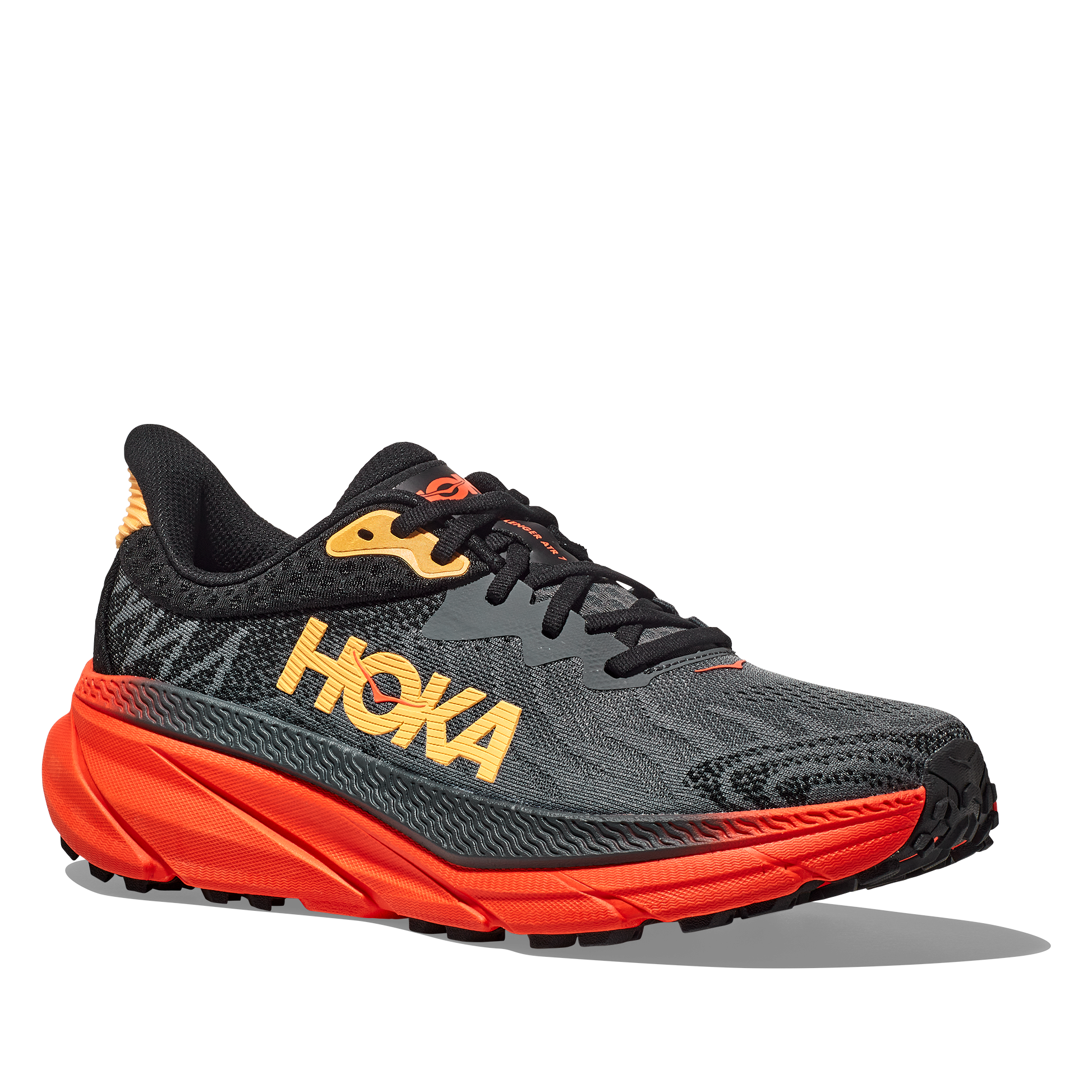 Men's Hoka Challenger 7 Color: Castlerock / Flame