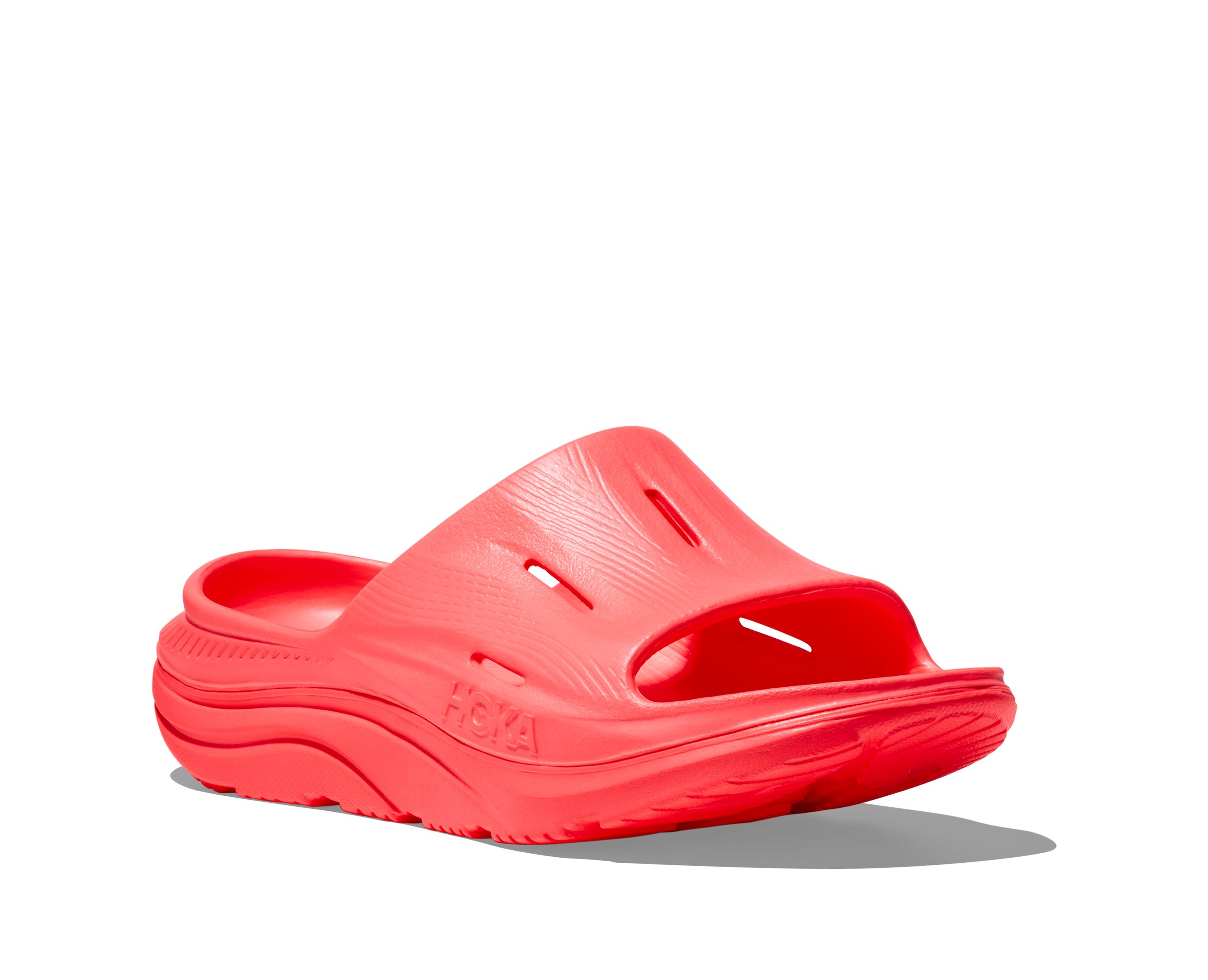 Red slide sandal on a white background