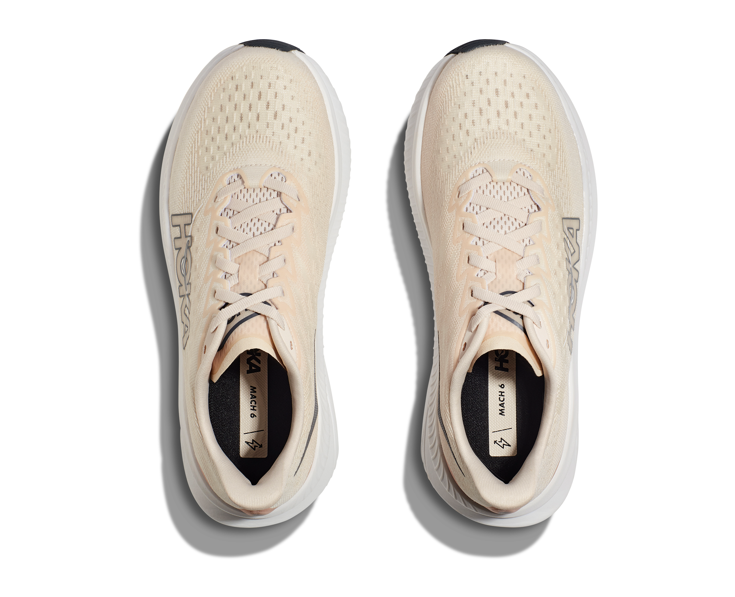 Women's Hoka Mach 6 Color: Eggnog / Vanilla 3