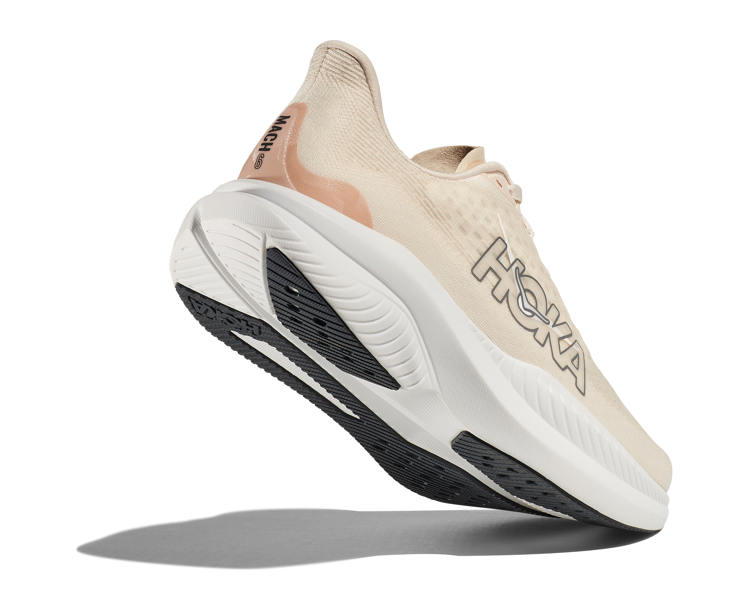 Women's Hoka Mach 6 Color: Eggnog / Vanilla 4