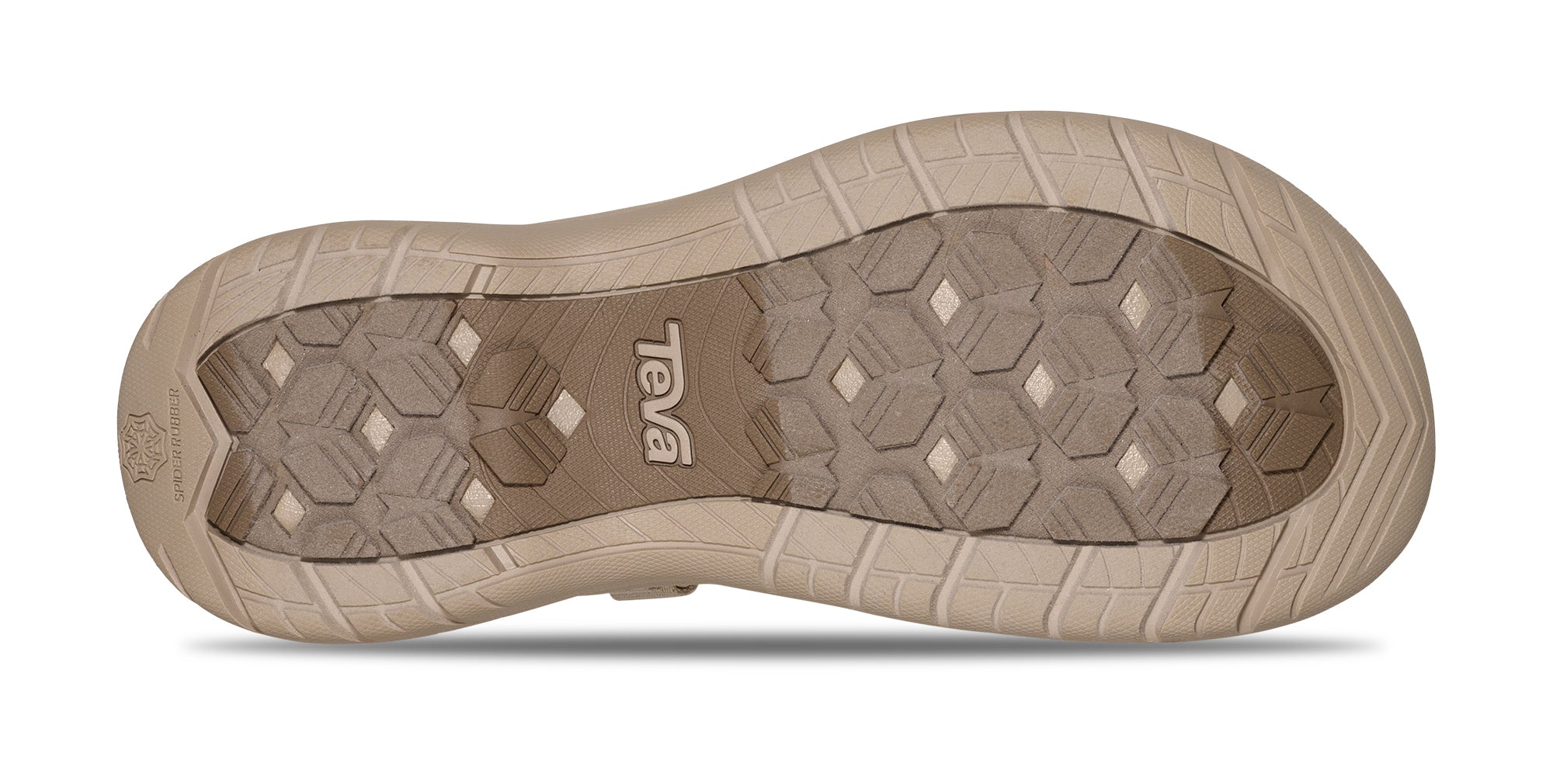 Close-up of a Teva shoe sole on a white background