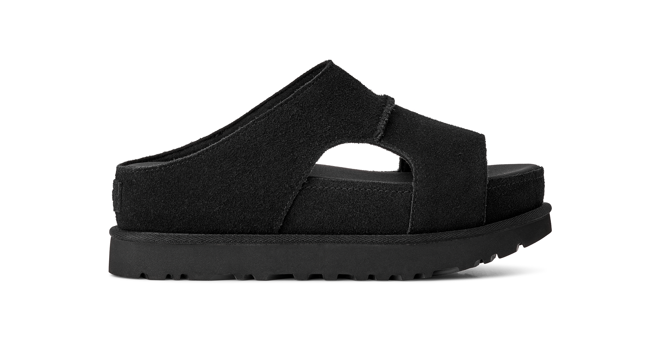 Black sandal on a white background