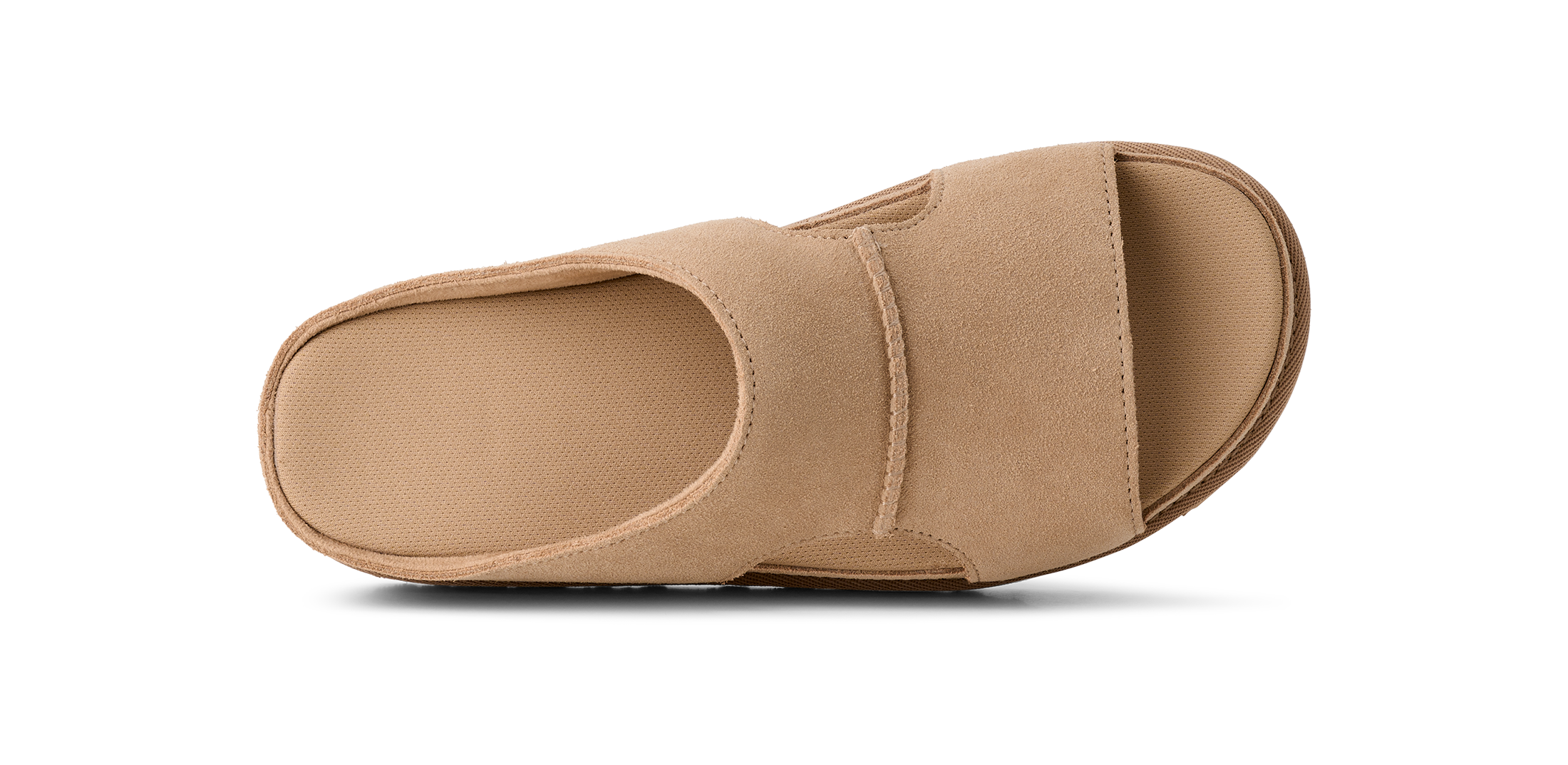 Tan sandal on a white background