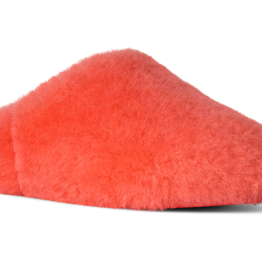 Red slipper on a white background