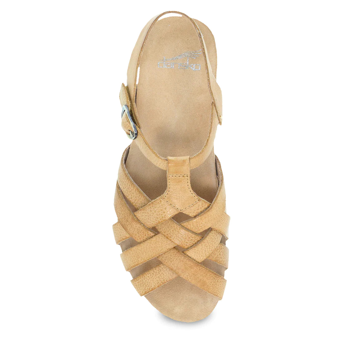 Women's Dansko Tinley Color: Tan Milled Burnished Sandal 4