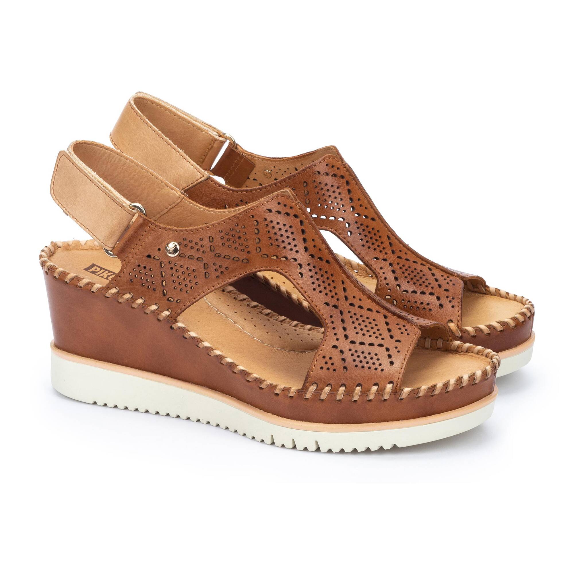 Women's Pikolinos Aguadulce Wedge Sandals with extra lightweight sole Color: Brandy 1