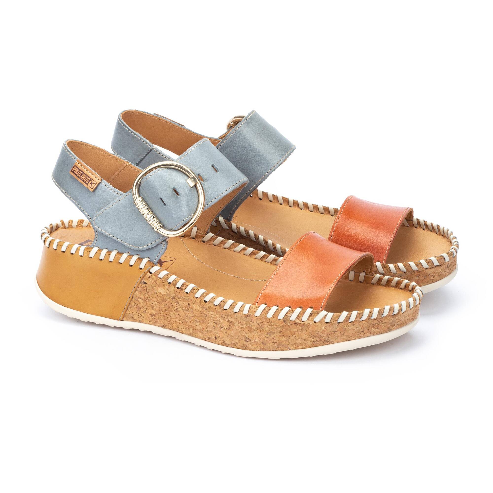 Women's Pikolinos Marina Multicolored Platform Sandal Color: Nectar 1