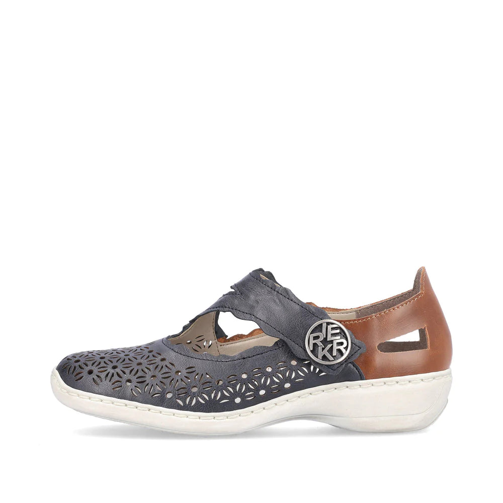 Women's Rieker Doris Color: Pacific / Mogano 7