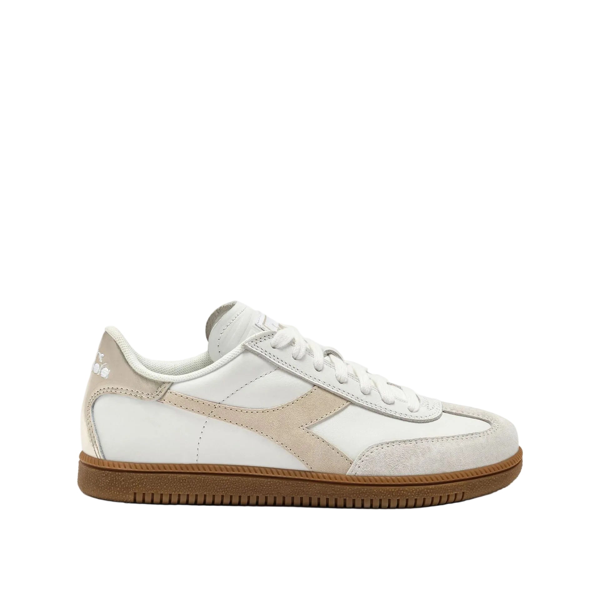 White and beige sneaker on a white background