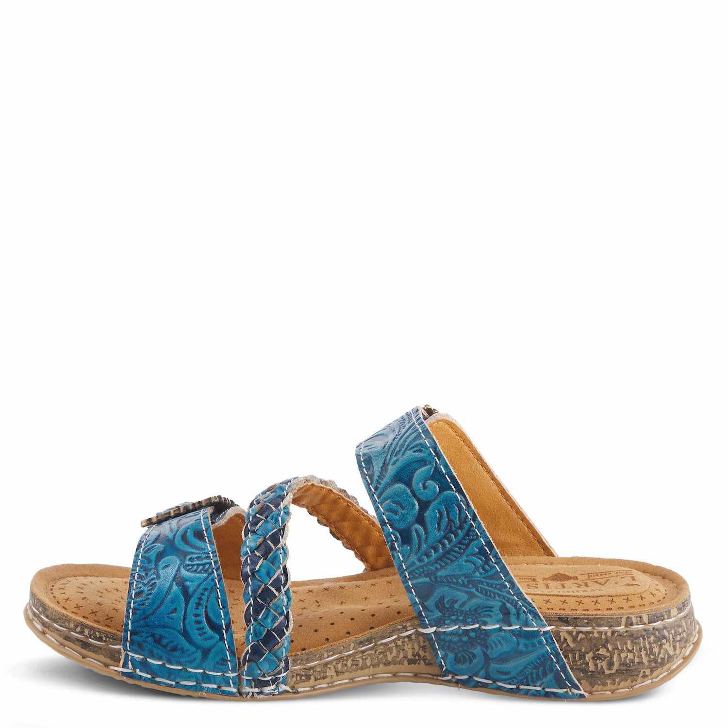 Women's Spring Step L'Artiste Astra Slide Sandal Color: Blue 4