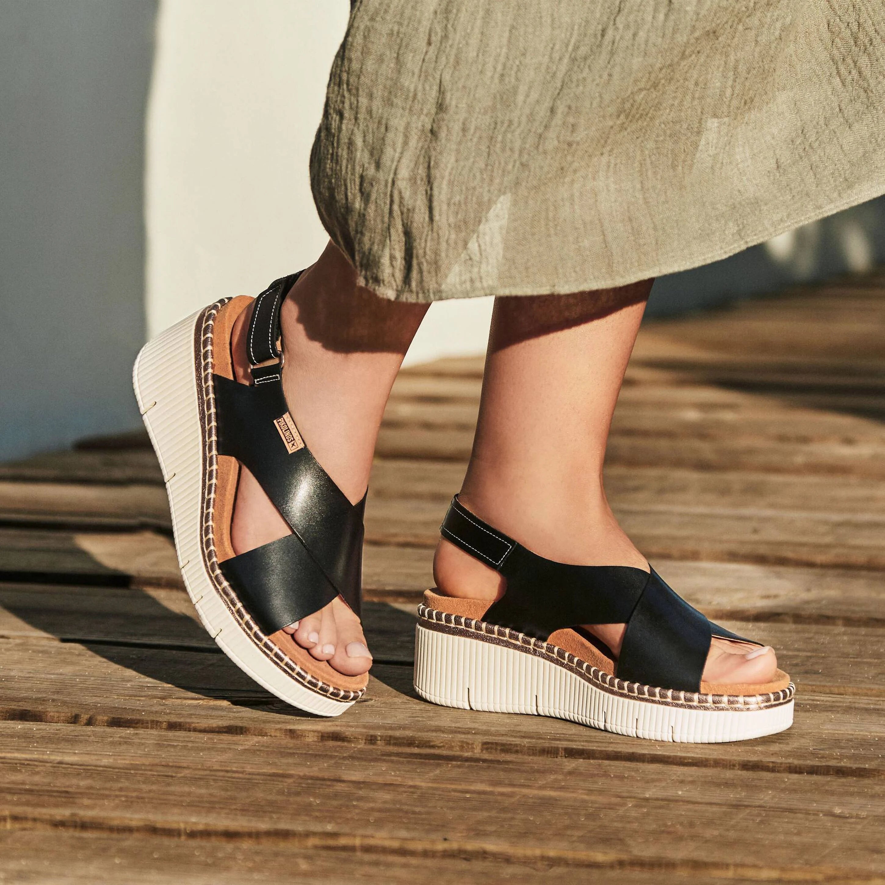 Women's Pikolinos Gomera Wedges with Velcro Closure 7