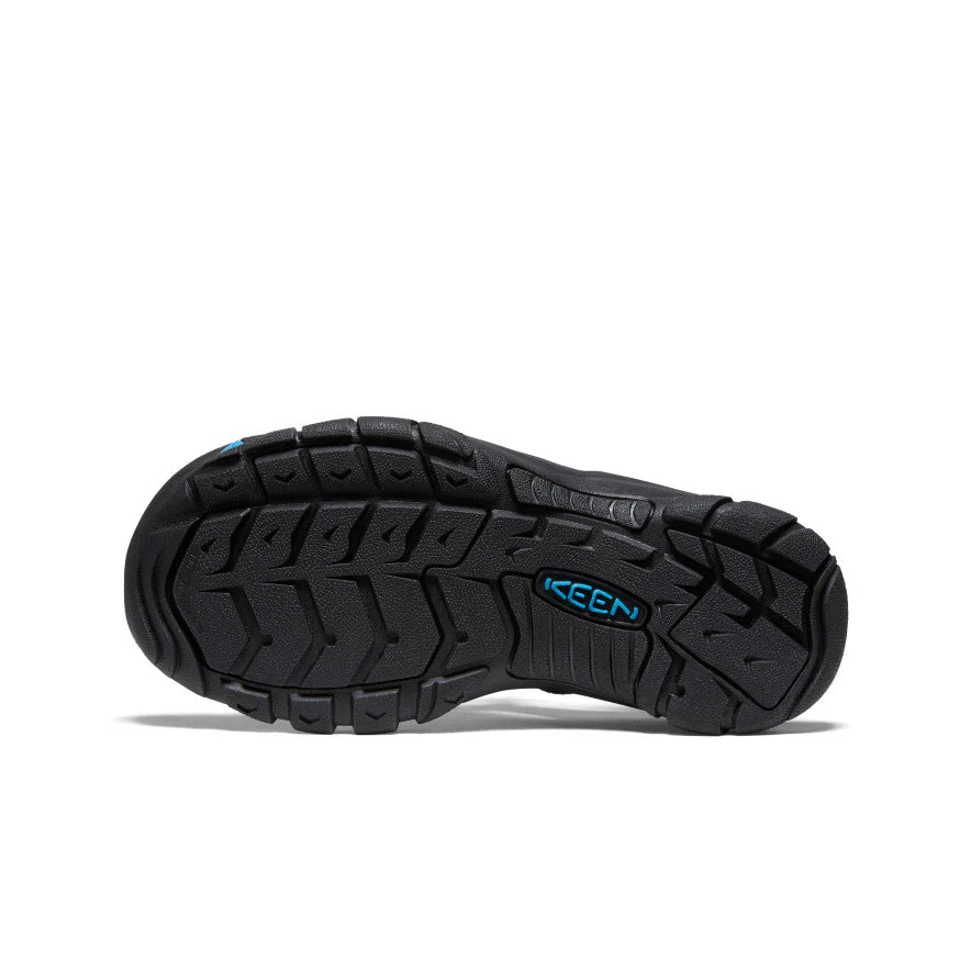 Black shoe sole with 'Keen' branding on a white background