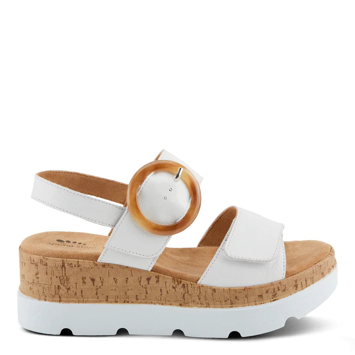 Women's Spring Step Abarah Sandals Color: White  2