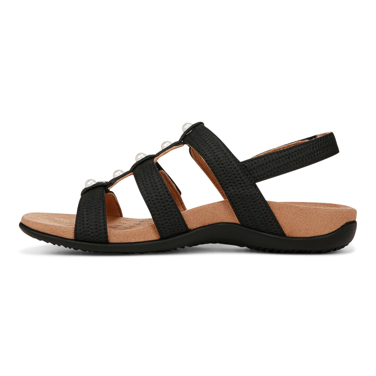 Women's Vionic Amber Pearl Sandal Color: Black Woven 4