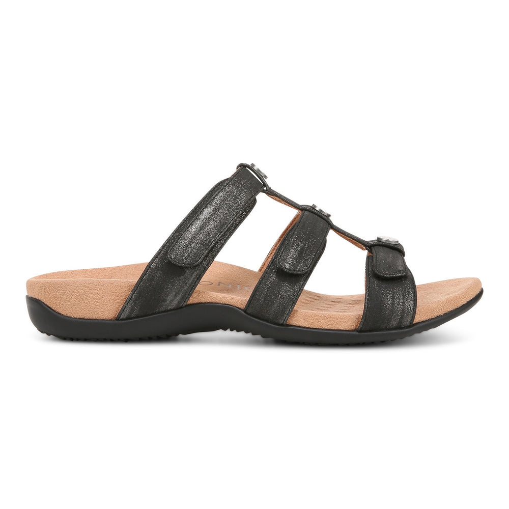Women's Vionic Amber Slide Sandal Color: Black  2