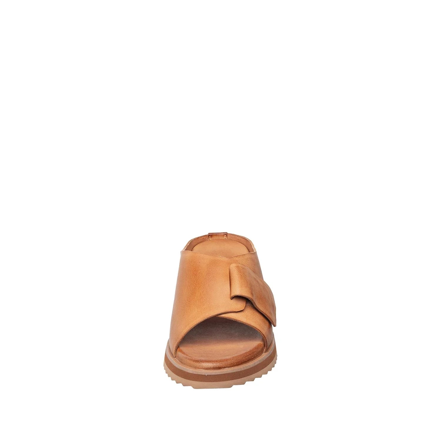 Tan sandal on a white background