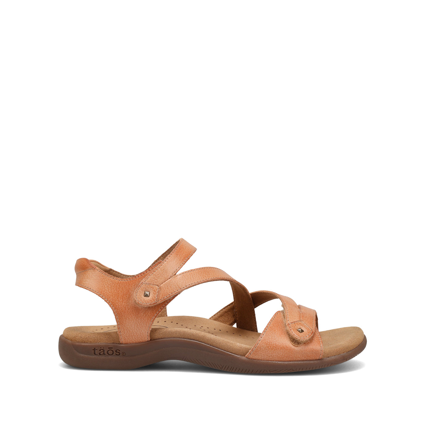 Tan sandal on a white background