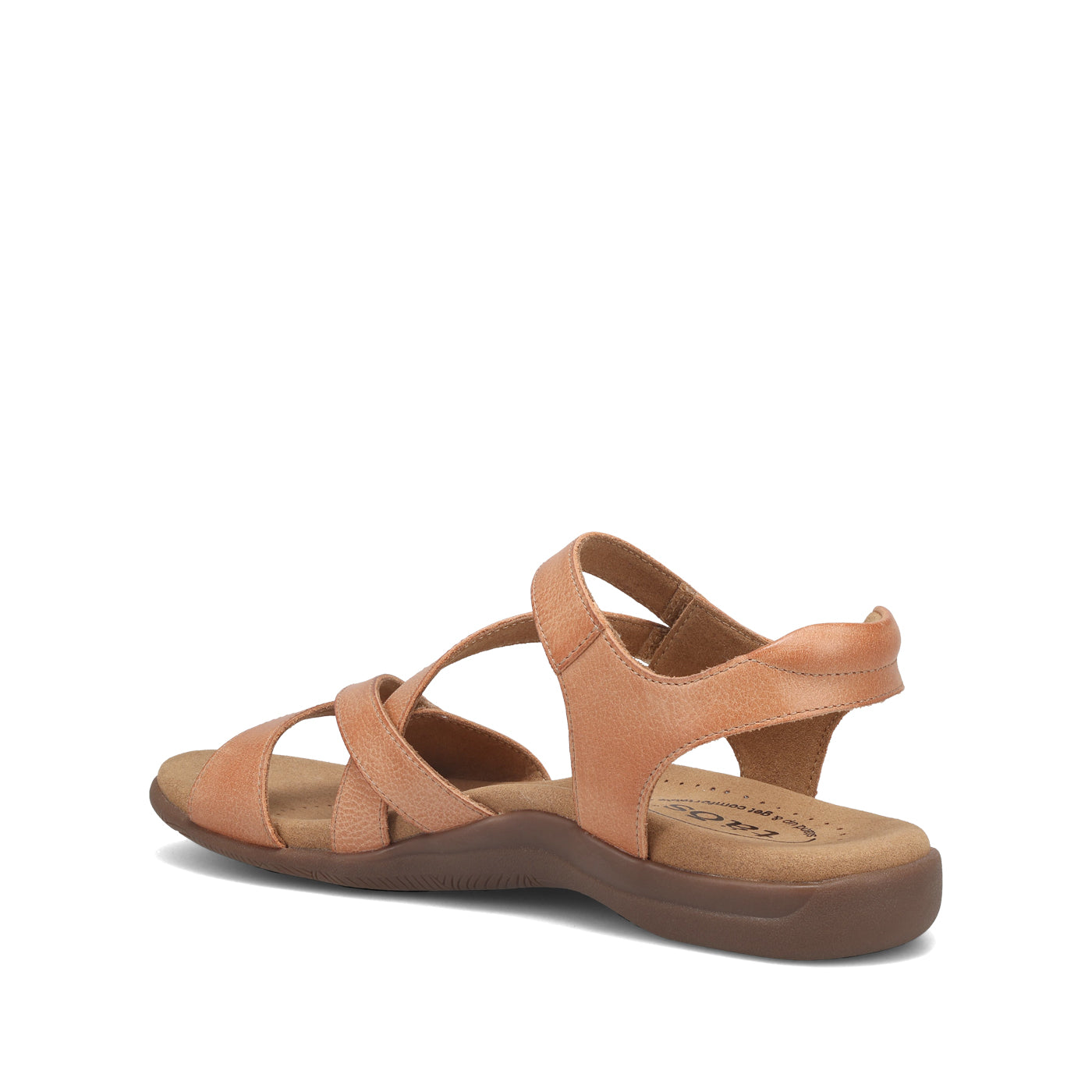 Tan sandal on a white background