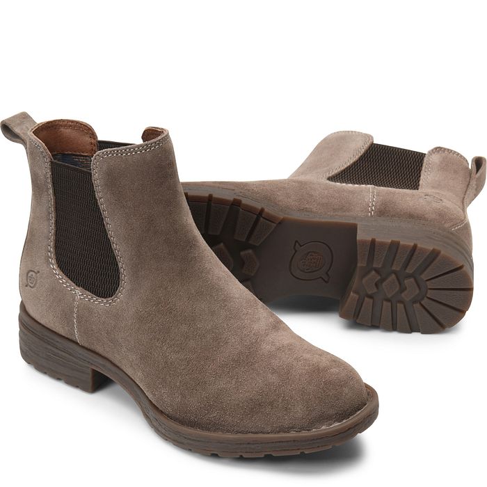 Women's Born Cove Color: Taupe Mustang Suede (Grey)