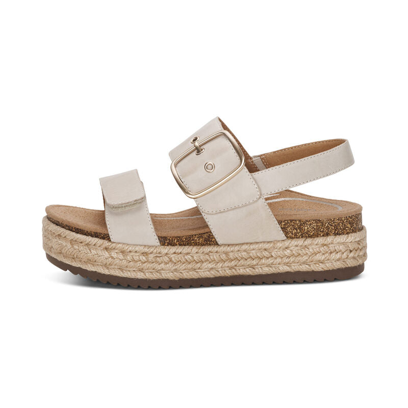 Women's Aetrex Vania Arch Support Platform Sandal Color: Cream 4