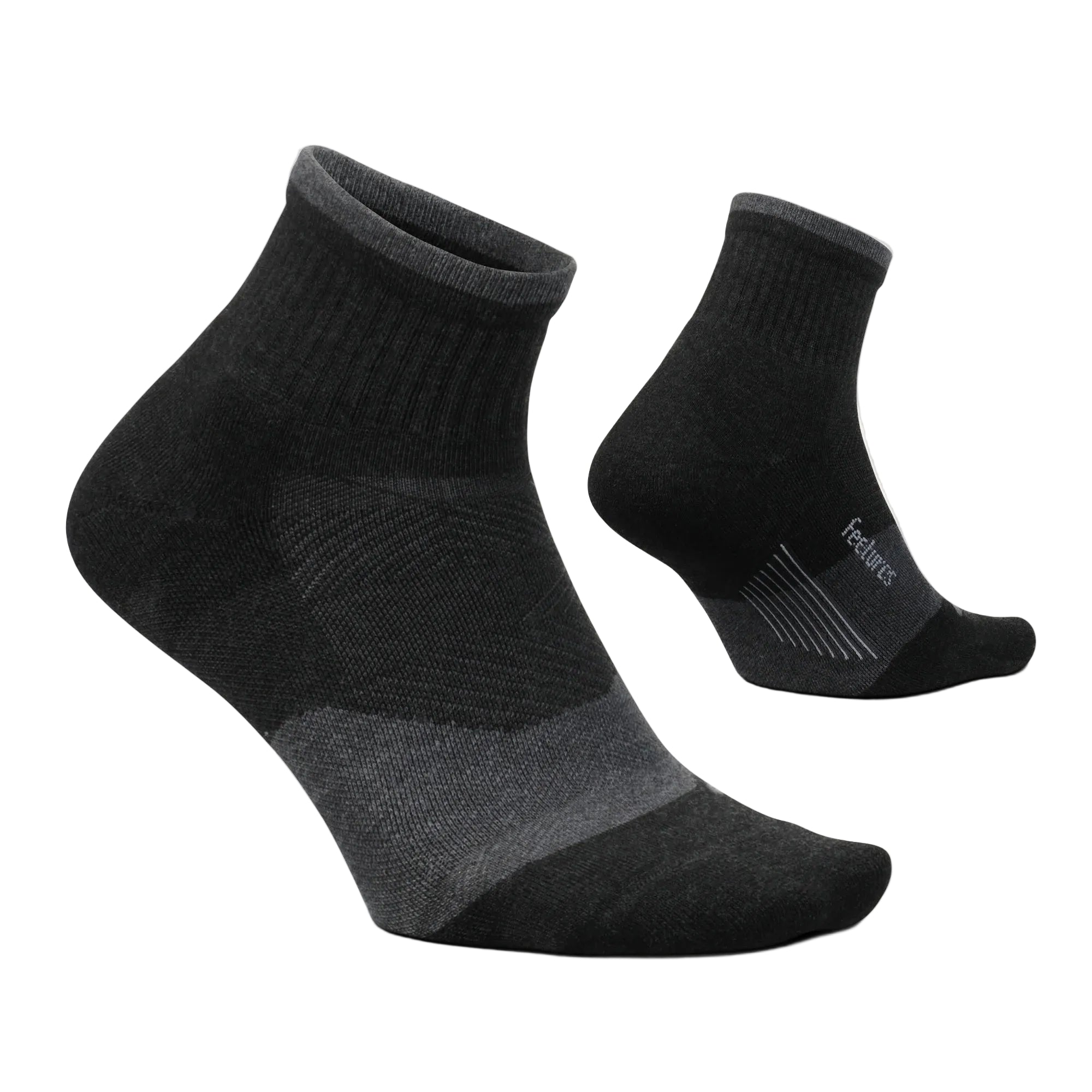 Pair of black ankle socks on a white background