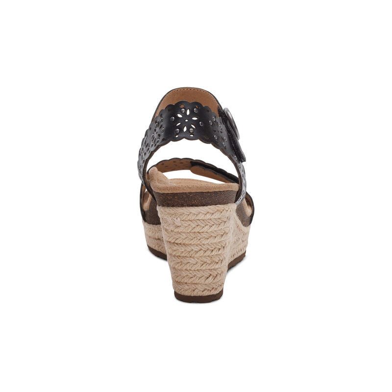 Women's Aetrex Sydney Quarter Strap Espadrille Wedge 11