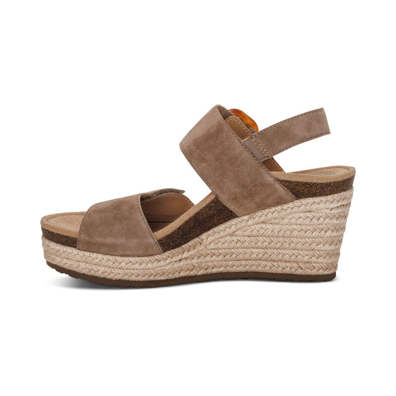 Women's Aetrex Ashley Arch Support Wedge Color: Taupe 6