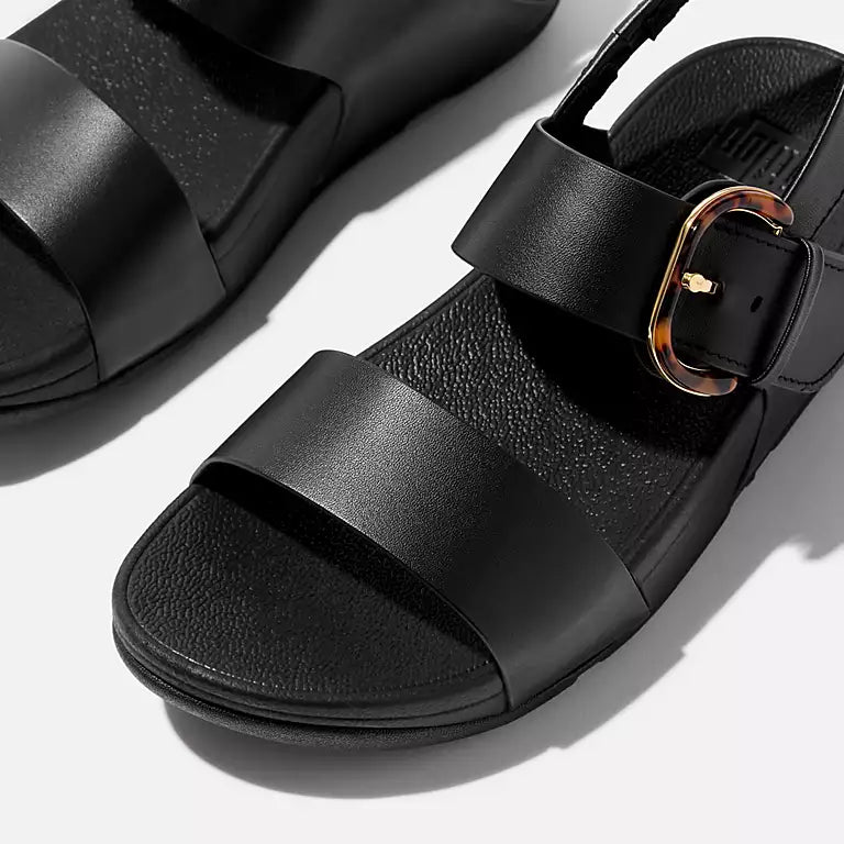 Women's Lulu Resin-Buckle Leather Back-Strap Sandals 5