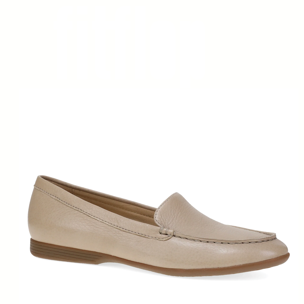 Women's Dansko Lorri Color: Sand Tumbled Flat 1