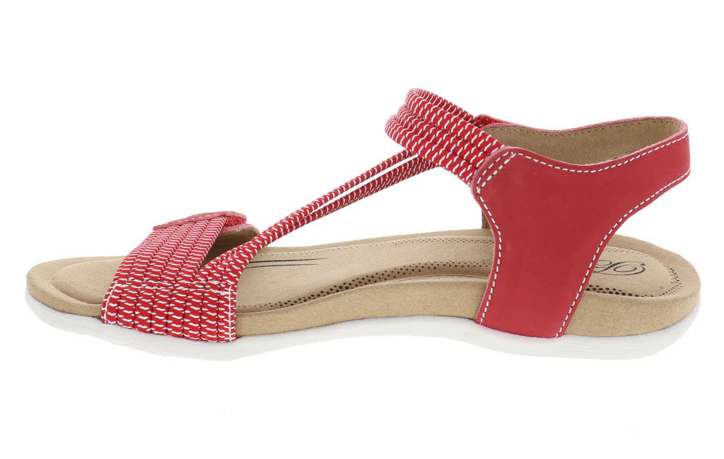 Red sandal with a white background