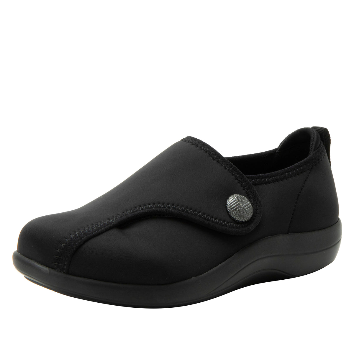 knee length dresses for ladies Women's Wide Fit DB Woodland Shoes, Black Lea / Stretch / 3 / 2V (2E main image 0