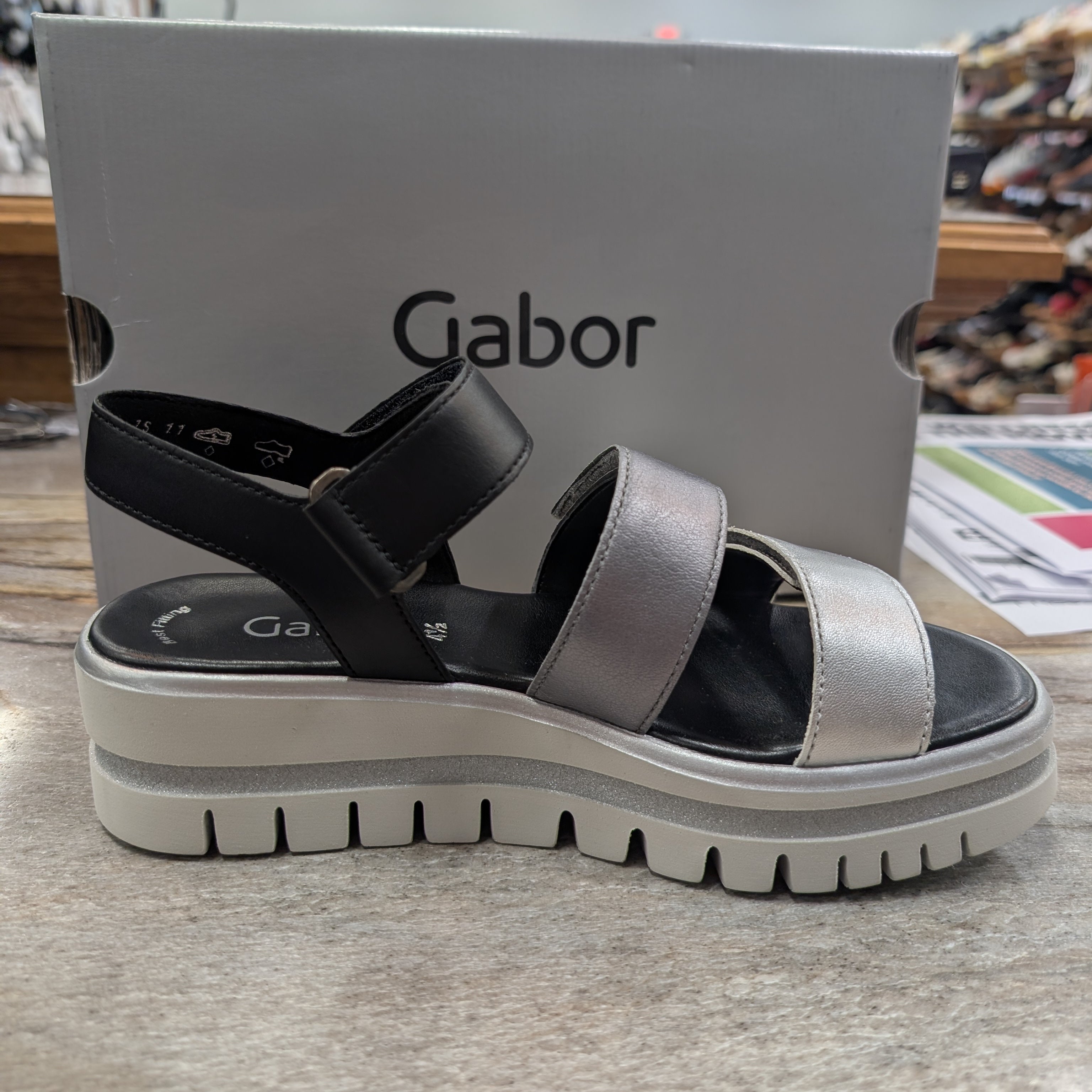 Women's Gabor Three Strap Wedge Sandal
