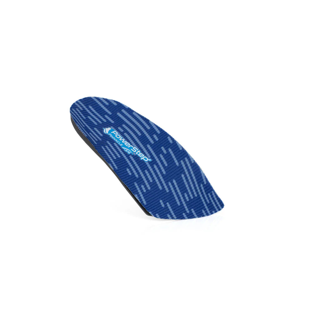 Blue shoe insert with 'PowerStep' logo on a white background