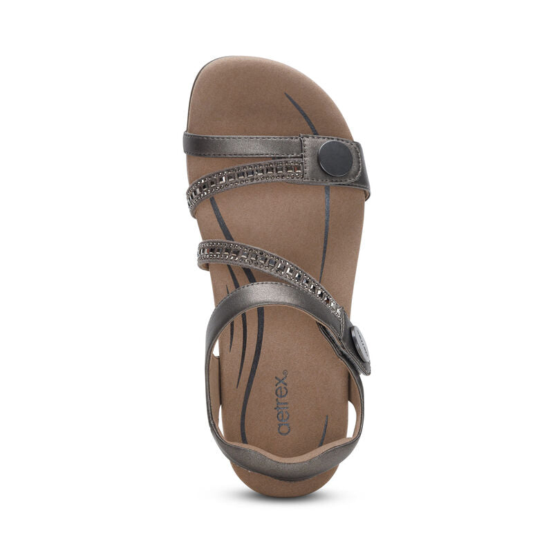 Women's Aetrex Jess Adjustable Quarter Strap Sandal 10