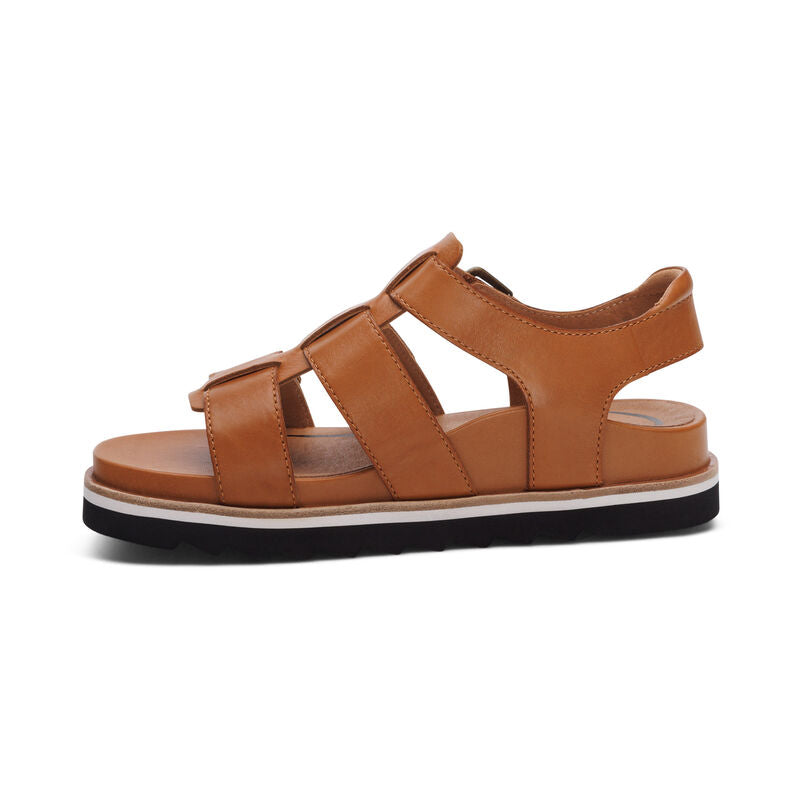 Women's Aetrex Romy Quarter Strap Cork Flat Sandal 6