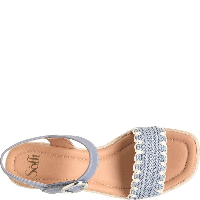 Sandal with braided strap on a white background