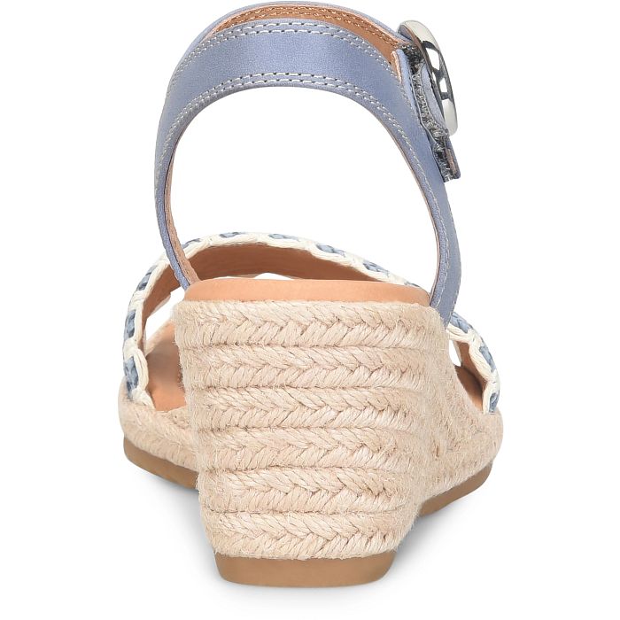 Close-up of a sandal with a braided sole on a white background