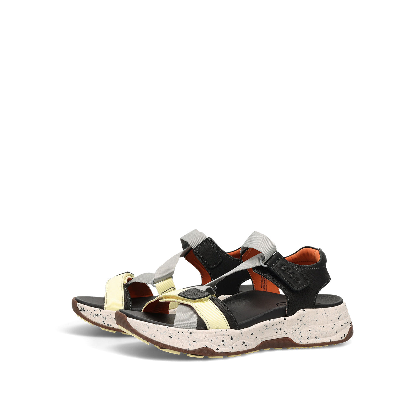 Pair of sandals with a white background